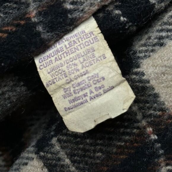 Vintage Mac Mor Wool Lined Genuine Leather Hooded Jacket Small - Picture 10 of 10